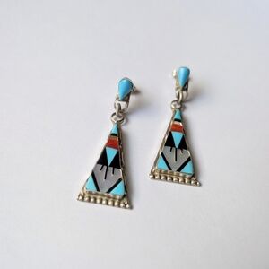 Sterling silver earrings Zuni Wilson Carolyn Niiha Turquoise Inay WNC 925